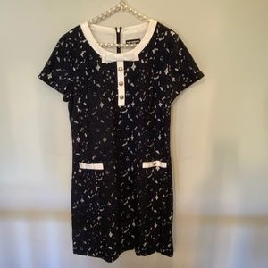 Navy & White Karl Lagerfeld Lace Dress